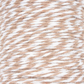 1604-0401-1.51 - Cordon Coton 1.5mm Torsade Blanc-Beige Rouleau 25m !QUANTITE LIMITEE! 1604-0401-1.51,cord,montreal, quebec, canada, beads, wholesale