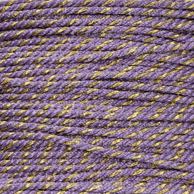 1604-0401-105 - Polyester Cord 1mm Twisted Purple with Gold Thread 30m roll 1604-0401-105,Threads and Cords,montreal, quebec, canada, beads, wholesale