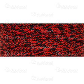 1604-0401-107 - Cotton Cord 1.2mm Twisted Red-Black 20m roll 1604-0401-107,r,montreal, quebec, canada, beads, wholesale