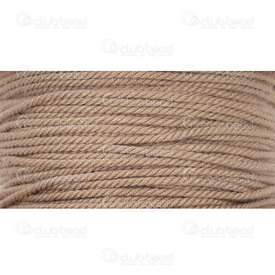 1604-0401-109 - Cotton Cord 1.2mm Twisted Dark Beige 20m roll 1604-0401-109,r,montreal, quebec, canada, beads, wholesale