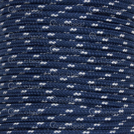 1604-0450-0203 - Terylene Paracord 2mm With White Diamond Patterns Blue Denim 20m (65ft) 1604-0450-0203,térylène,Terylene,Paracord,2MM,Blue Denim,With White Diamond Patterns,20m (65ft),China,montreal, quebec, canada, beads, wholesale
