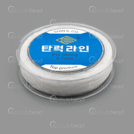 1605-0100-0.7HQK - Monofilament Elastic Thread Hight Quality 0.7mm Clear 50m Roll 1605-0100-0.7HQK,Threads and Cords,Elastic,montreal, quebec, canada, beads, wholesale