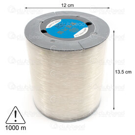 1605-0100-0.81KHQK - Fil Elastique Monofilament Qualité Supérieure 0.8mm Clair Bobine de 1000m 1605-0100-0.81KHQK,Chaines, fils et cordons,Monofilament,Elastique,Fils,Hight Quality,0.8mm,Clair,1000m Spool,Chine,montreal, quebec, canada, beads, wholesale