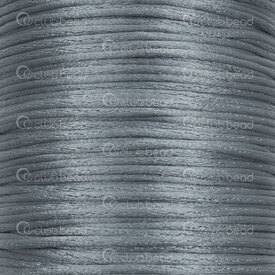 1608-5021-03 - Nylon Cord Rat Tail 1mm Dark Silver 50m (164ft) 1608-5021-03,1mm,Silver,Nylon,Cord,Rat Tail,1mm,Silver,Dark,50m (164ft),China,montreal, quebec, canada, beads, wholesale