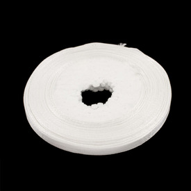 1610-1000-01 - Ruban Soie 1/4'' (0,64cm) Blanc 25 Verges 1610-1000-01,montreal, quebec, canada, beads, wholesale