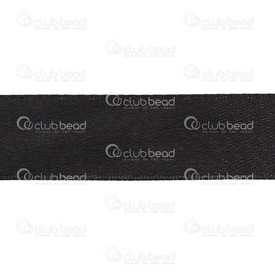 1610-4001-03 - Ruban Satin Textile 25mm Noir Rouleau de 22m 1610-4001-03,montreal, quebec, canada, beads, wholesale