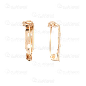 1701-0161-KC - Metal Bar Pin 2 Holes 3/4in With Lock KC Gold Color 100pcs 1701-0161-KC,E,montreal, quebec, canada, beads, wholesale