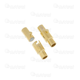 1702-03103-GL - Metal Magnetic Clasp Double Lock 5x14mm Gold For 3mm Cord 5pcs 1702-03103-GL,Magnetic,5X14MM,Metal,Magnetic Clasp,Tube,Double Lock,5X14MM,Yellow,Gold,Metal,For 3mm Cord,5pcs,China,montreal, quebec, canada, beads, wholesale