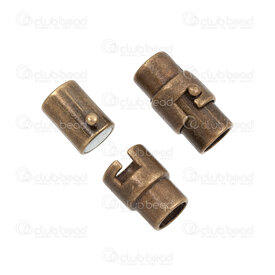 1702-03105-5.5OXBR - Metal Magnetic Clasp Tube Double Lock 18x8mm Antique Brass For 5.5mm Cord 5pcs 1702-03105-5.5OXBR,Findings,Clasps,Magnetic,montreal, quebec, canada, beads, wholesale