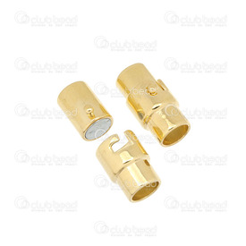 1702-03105-GL - Metal Magnetic Clasp Double Lock 8x18mm Gold For 6mm Cord 5pcs 1702-03105-GL,Findings,Clasps,For cords,Metal,Magnetic Clasp,Tube,Double Lock,8X18MM,Yellow,Gold,Metal,For 6mm Cord,5pcs,China,montreal, quebec, canada, beads, wholesale