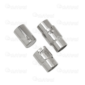 1702-03105-WH - Metal Magnetic Clasp Tube Double Lock 18x8mm Nickel For 6mm Cord 5pcs 1702-03105-WH,Fermoir or,Metal,Metal,Magnetic Clasp,Tube,Double Lock,18x8mm,Grey,Nickel,Metal,For 6mm Cord,Nickel Free,5pcs,China,montreal, quebec, canada, beads, wholesale