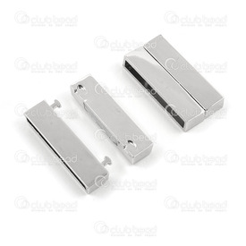 1702-03107-WH - Metal Magnetic Clasp 36x4mm Rectangle Nickel 2pcs 1702-03107-WH,Findings,Clasps,For cords,2pcs,Metal,Magnetic Clasp,Rectangle,36x4mm,Grey,Nickel,Metal,2pcs,China,montreal, quebec, canada, beads, wholesale
