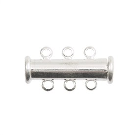 1702-0381-SL - Metal Magnetic Clasp 3 Rows 5X20MM Silver Nickel Free 5pcs 1702-0381-SL,Findings,Clasps,Multi-rows,5pcs,Metal,Magnetic Clasp,3 Rows,5X20MM,Grey,Silver,Metal,Nickel Free,5pcs,China,montreal, quebec, canada, beads, wholesale