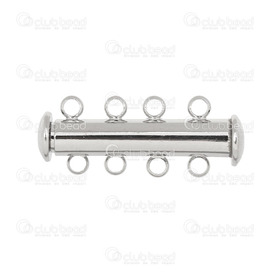 1702-03811-WH - Metal Magnetic Clasp 4 Rows 5x26mm Nickel Nickel Free 5pcs 1702-03811-WH,Findings,Clasps,Multi-rows,Metal,Nickel,Metal,Magnetic Clasp,4 Rows,5x26mm,Grey,Nickel,Metal,Nickel Free,5pcs,montreal, quebec, canada, beads, wholesale