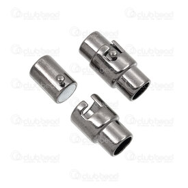 1702-0398-4.5BN - metal magnetic clasp double lock 4.5mm inside black nickel free nickel 5pcs 1702-0398-4.5BN,Findings,Clasps,For cords,montreal, quebec, canada, beads, wholesale