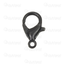 1702-0413-BK - Metal Fish Clasp 12mm Black 50pcs 1702-0413-BK,fe,montreal, quebec, canada, beads, wholesale