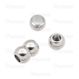 1702-0451-05WH - Metal magnetic peanut shape clasp for 5mm cord nickel free nickel 5 sets 1702-0451-05WH,Findings,Clasps,montreal, quebec, canada, beads, wholesale