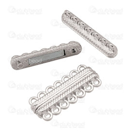 1702-0452-07WH - Metal magnetic 30x12.5x5.5mm 7 Rows nickel free nickel hole:2.0mm 5 sets 1702-0452-07WH,Findings,Clasps,Magnetic,montreal, quebec, canada, beads, wholesale