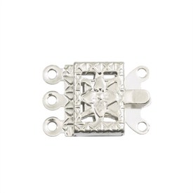 *1702-0803-SL - Metal Pawl Clasp 3 Rows 11X15MM Silver 20pcs *1702-0803-SL,Metal,Pawl Clasp,3 Rows,11X15MM,Grey,Silver,Metal,20pcs,China,montreal, quebec, canada, beads, wholesale