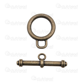 1702-0911-OXBR - Metal Toggle Clasp, Ring 14mm, Bar 25mm, Antique Brass 10 Set 1702-0911-OXBR,Findings,10pcs,25MM,Metal,Toggle Clasp,25MM,Antique Brass,Metal,10pcs,China,montreal, quebec, canada, beads, wholesale