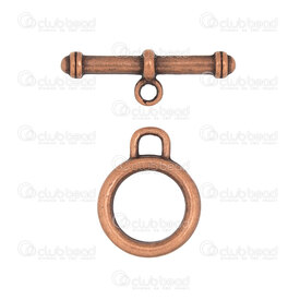 1702-0911-OXCO - Metal Toggle Clasp, Ring 25mm, Bar 41mm, Antique Copper 10 Set 1702-0911-OXCO,Metal,Toggle Clasp,25MM,Brown,Antique Copper,Metal,10pcs,China,montreal, quebec, canada, beads, wholesale
