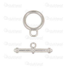 1702-0911-WH - Metal Toggle Clasp, Ring 14mm, Bar 25mm Nickel 10 Set 1702-0911-WH,Findings,Clasps,Toggles,Nickel,Metal,Toggle Clasp,25MM,Grey,Nickel,Metal,10pcs,China,montreal, quebec, canada, beads, wholesale