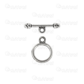 1702-0921-SL - Metal Toggle Clasp Round 16x12mm Silver 50pcs 1702-0921-SL,Metal,Toggle Clasp,Round,16X12MM,Grey,Silver,Metal,50pcs,China,montreal, quebec, canada, beads, wholesale