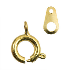 *1702-1011-GL - Metal Spring Ring Clasp 7MM Gold 100pcs *1702-1011-GL,montreal, quebec, canada, beads, wholesale