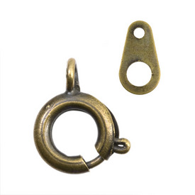 *1702-1011-OXBR - Metal Spring Ring Clasp 7MM Antique Brass 100pcs *1702-1011-OXBR,Clearance by Category,Findings,100pcs,Metal,Spring Ring Clasp,7mm,Antique Brass,Metal,100pcs,China,montreal, quebec, canada, beads, wholesale