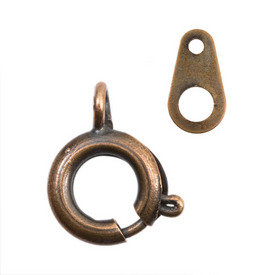 *1702-1011-OXCO - Metal Spring Ring Clasp 7MM Antique Copper 100pcs *1702-1011-OXCO,Findings,Clasps,Metal,Antique Copper,Metal,Spring Ring Clasp,7mm,Brown,Antique Copper,Metal,100pcs,China,montreal, quebec, canada, beads, wholesale