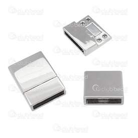 1702-1417-WH - Metal Magnetic Clasp 24mm Nickel For 15x3mm Flat Cord 2pcs 1702-1417-WH,Findings,Clasps,Magnetic,Metal,Magnetic Clasp,24MM,Grey,Nickel,Metal,For 15x3mm Flat Cord,2pcs,China,montreal, quebec, canada, beads, wholesale