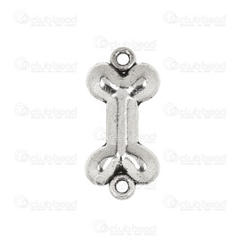 1703-0169-WH - Metal Fancy Connector Dog Bone 11x23mm Antique Nickel 2 Loops 10pcs 1703-0169-WH,Findings,Connectors,Fancy,Metal,Fancy Connector,Dog Bone,11X23MM,Grey,Antique Nickel,Metal,2 Loops,10pcs,China,montreal, quebec, canada, beads, wholesale
