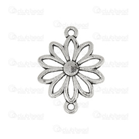 1703-0187-WH - Nature Connector Daisy Flower Metal Nickel free nickel 19mm 20pcs 1703-0187-WH,montreal, quebec, canada, beads, wholesale