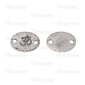 1703-0199-WH - Spiritual Metal Link 20x13.5mm with OM sign nickel 10pcs 1703-0199-WH,Links connectors,montreal, quebec, canada, beads, wholesale