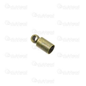 1703-0211-3.5OXBR - Metal Cord End Connector With Ring 3.5*8MM Antique Brass Inside Diameter 3mm 50pcs 1703-0211-3.5OXBR,Findings,Connectors,montreal, quebec, canada, beads, wholesale