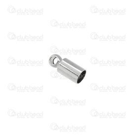 1703-0211-3.5WH - Metal Cord End Connector With Ring 3.5*8MM Nickel Inside Diameter 3mm 50pcs 1703-0211-3.5WH,Findings,Connectors,Cord end,montreal, quebec, canada, beads, wholesale