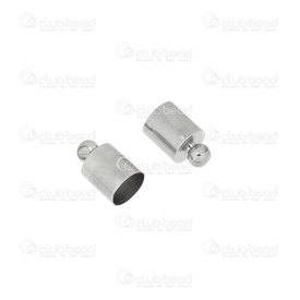1703-0211-5.5WH - Metal Cord End Connector 5.5mm Inside Diameter 10x6mm Nickel With Ring 50pcs 1703-0211-5.5WH,Findings,Connectors,Cord end,montreal, quebec, canada, beads, wholesale