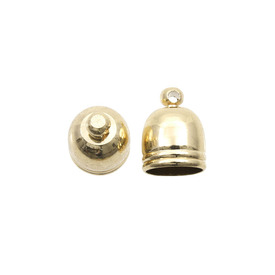 1703-0217-GL - Métal Embout pour Cordon Rond 6.5mm 8x10mm Or avec Boucle 1.5mm 20pcs 1703-0217-GL,montreal, quebec, canada, beads, wholesale