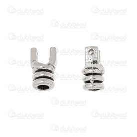 1703-0273-WH - Metal cord end 2.5mm round and connecteur 2 rows 11x7x6mm Nickel 20pcs 1703-0273-WH,connecteur rond,montreal, quebec, canada, beads, wholesale
