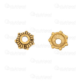 1704-0259-05GL - Metal Chapeau de Perle 5x5x2mm Motif Ligne Or Antique Trou 1mm 100pcs 1704-0259-05GL,montreal, quebec, canada, beads, wholesale