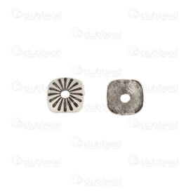 1704-0263-WH - Metal Bead Cap Rounded Square With Lines 6x6x0.8mm Antique Nickel Hole 1.5mm 100pcs 1704-0263-WH,Findings,Metal,Metal,Bead Cap,With Lines,Rounded Square,6x6x0.8mm,Grey,Antique Nickel,Metal,Hole 1.5mm,100pcs,China,montreal, quebec, canada, beads, wholesale