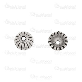 1704-0279-WH - Metal Bead Cap Round With Lines 9mm Antique Nickel 50pcs 1704-0279-WH,Findings,Bead caps,Metal,Metal,Bead Cap,With Lines,Round,9MM,Grey,Antique Nickel,Metal,50pcs,China,montreal, quebec, canada, beads, wholesale