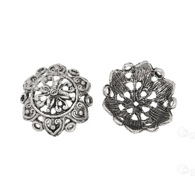 1704-0307 - Metal Bead Cap Flower With Designs 25mm Antique Nickel 8pcs 1704-0307,Bead Cap,Metal,Metal,25MM,Flower,Flower,With Designs,Antique Nickel,China,8pcs,montreal, quebec, canada, beads, wholesale