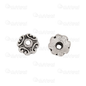 1704-0311-WH - Metal Bead Cap Flower 6.5x3mm Antique Nickel 100pcs 1704-0311-WH,Findings,Metal,Antique Nickel,Bead Cap,Metal,Bead Cap,Flower,6.5x3mm,Grey,Antique Nickel,Metal,100pcs,China,montreal, quebec, canada, beads, wholesale