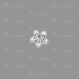 1704-0317-SL - Metal Bead Cap Flower 5.5mm Silver 100pcs 1704-0317-SL,Flower,Metal,Bead Cap,Flower,5.5mm,Grey,Silver,Metal,100pcs,China,montreal, quebec, canada, beads, wholesale