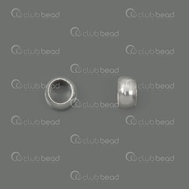 1705-0237-SL - Métal Perle à Écraser Rond Argent 2x3.5mm Trou 2.2mm 500pcs 1705-0237-SL,crimps,montreal, quebec, canada, beads, wholesale