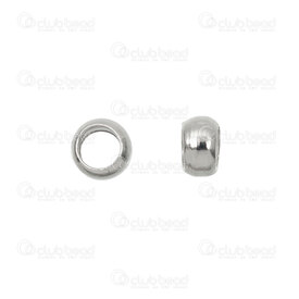 1705-0237-WH - Métal Perle à Écraser Rond Naturel 2x3.5mm Trou 2.2mm 500pcs 1705-0237-WH,1705-02,montreal, quebec, canada, beads, wholesale
