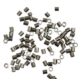 1705-0251-BN - Metal Crimp Tube 1.8X2MM Black Nickel Nickel Free 500pcs 1705-0251-BN,Findings,Crimps,1.8X2MM,Metal,Crimp,Cylinder,Tube,1.8X2MM,Grey,Black Nickel,Metal,Nickel Free,500pcs,China,montreal, quebec, canada, beads, wholesale
