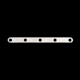 1705-0303-SL - Metal Spacer Bar 5 Holes 35MM Silver 100pcs 1705-0303-SL,montreal, quebec, canada, beads, wholesale