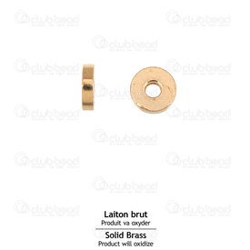 1705-0327-H - Solid Brass Bead Spacer Heishi 4x1mm Natural 1.2mm Hole 100pcs 1705-0327-H,rondes,montreal, quebec, canada, beads, wholesale